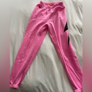 Aviator Nation Girls Size 14 neon pink thunderbolt sweatpants. Good condition.